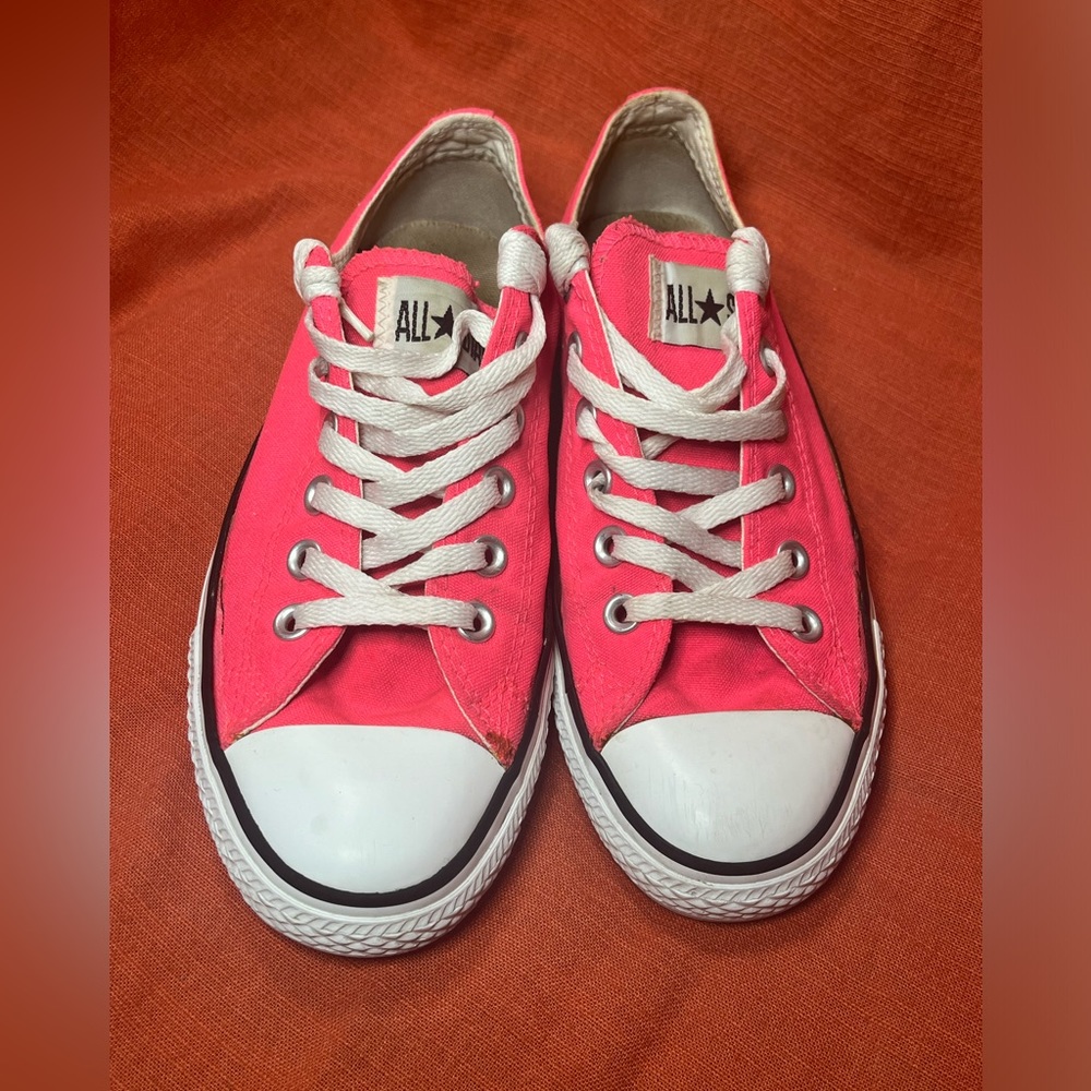 All-Star Pink Canvas Low-Top Sneakers for Women